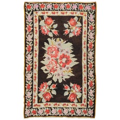 Vieux  Kilim caucasien KARABAGH ou lave-vaisselle plate avec roses rouges