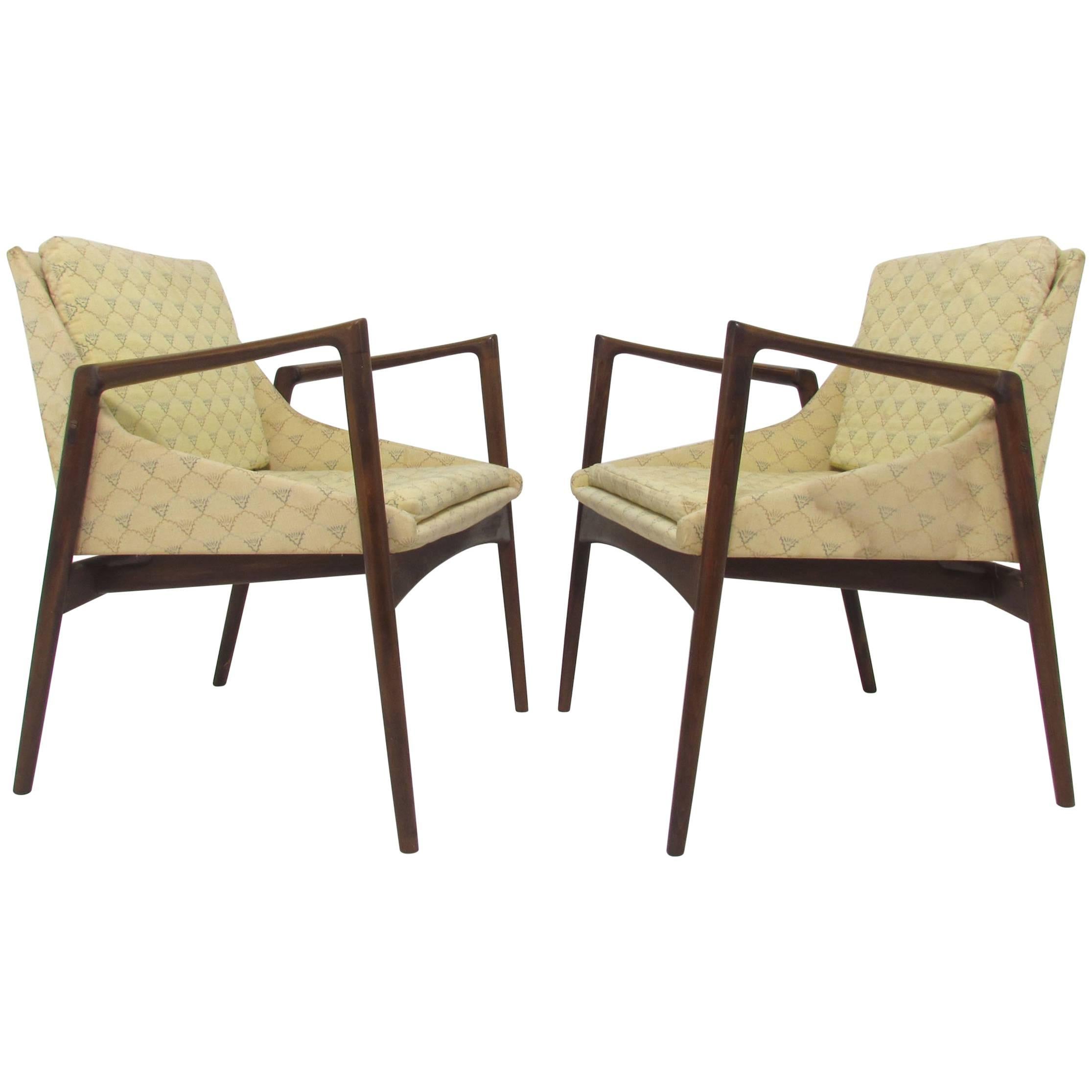 Pair of Ib Kofod-Larsen Danish Lounge Chairs for Selig