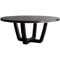 Davidson's Contemporary, "Aspen" Dining Table in Dark Tinted Oak & Brushed Brass