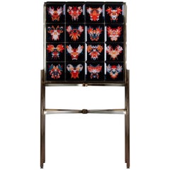 Limited Edition Cabinet II in Walnut, Ebony and Gem stones, handcrafted in Spain