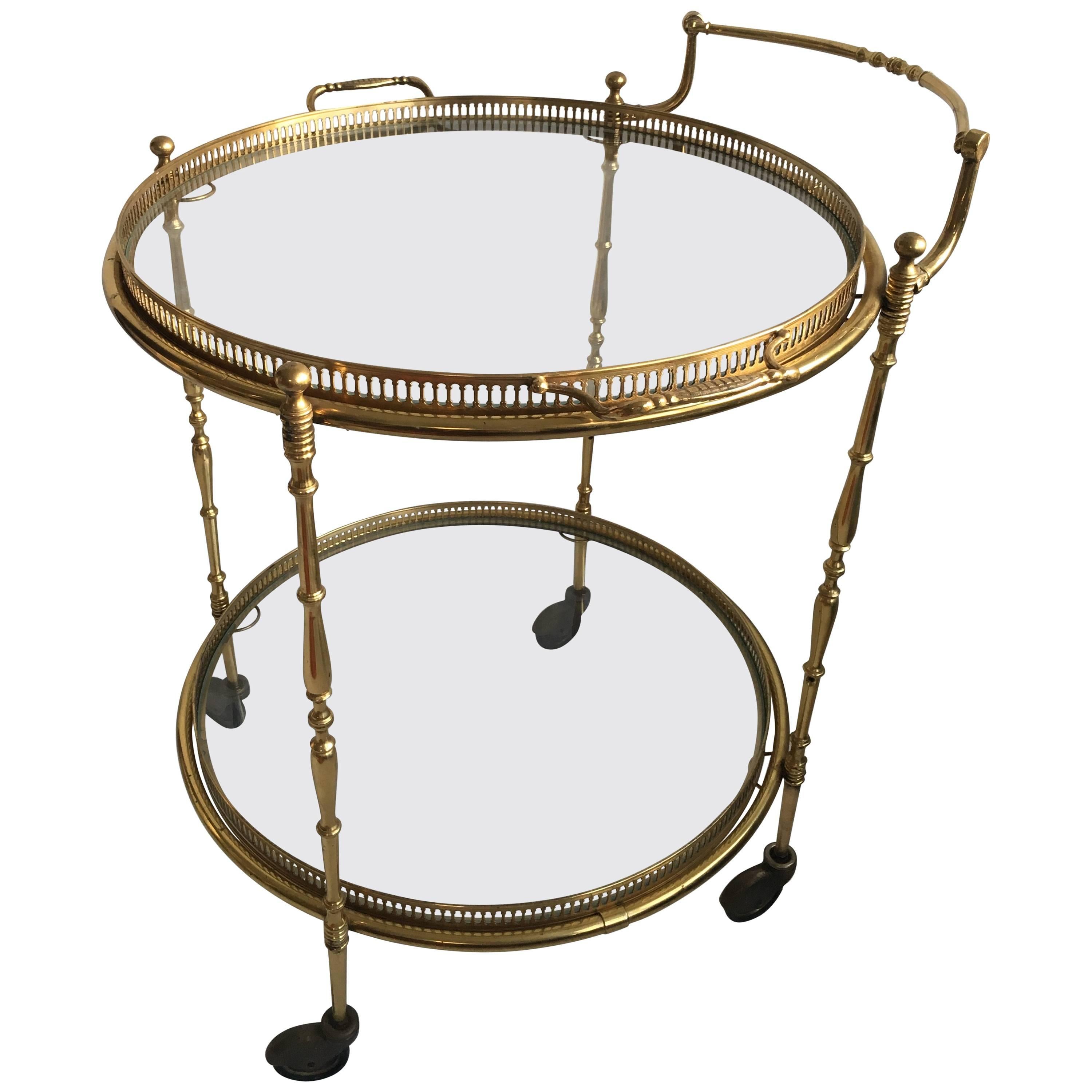 Vintage French Circular Drinks Trolley or Bar Cart For Sale