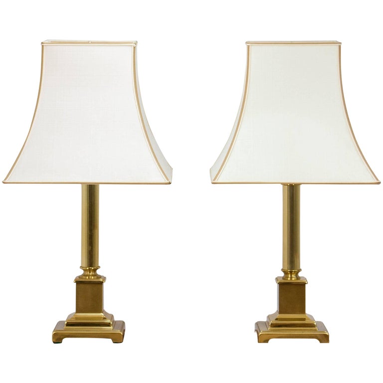 Pair Of Herda Hollywood Regency Style Brass Table Lamps For At Pair Of Herda Hollywood Regency Style Brass Table Lamps For