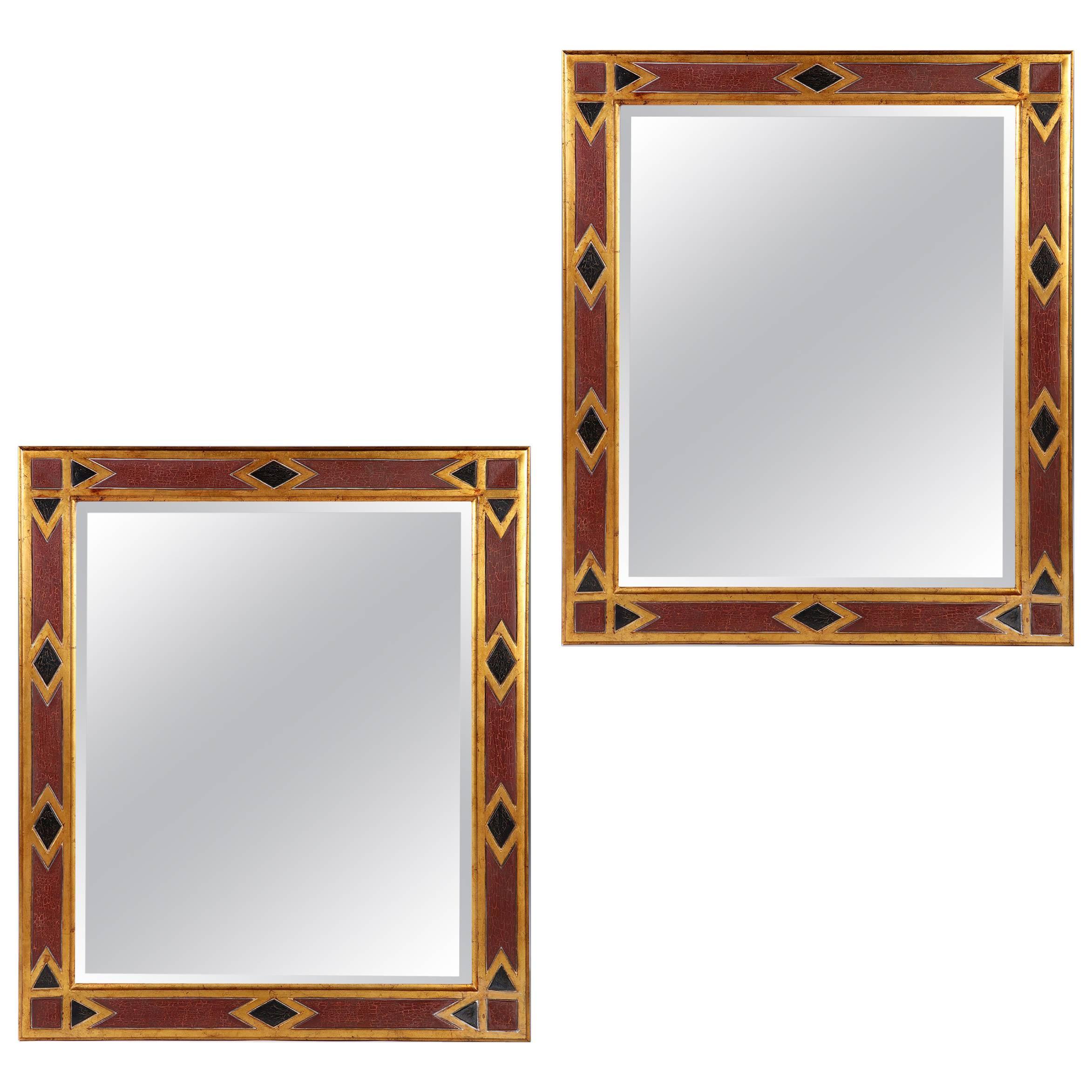 Pair of Large Arts and Crafts Mirrors