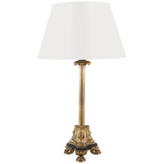 Fine Brass Column Lamp