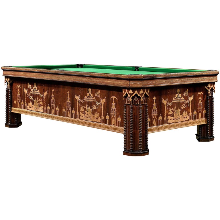 19th Century French Gothic Revival Billiard Table