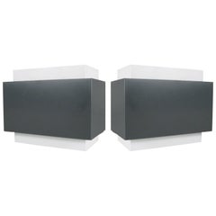 Pair of 1970s Louvered Cube Wall Sconces by Lightolier