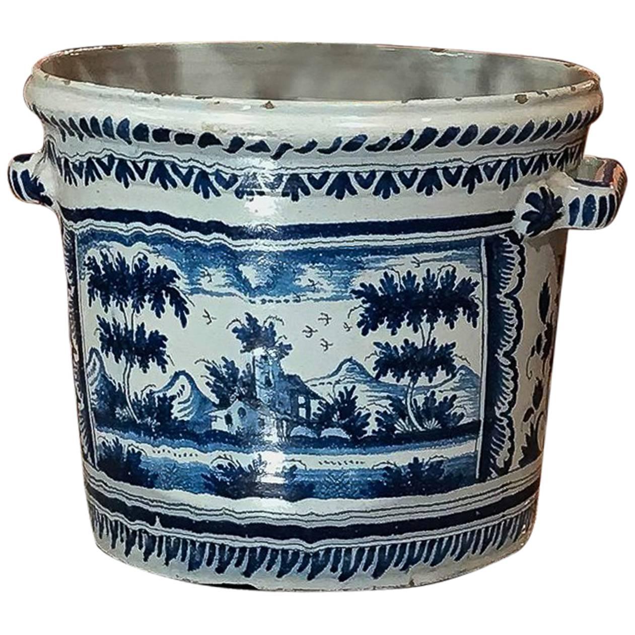 Nevers, French 18th Century, Large Faience Orange Pot