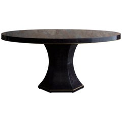 Davidson's Modern, Circular "Chatsworth" Dining Table, in Sycamore Black Wood