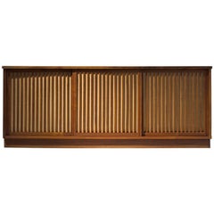 George Nakashima Cabinet with Walnut and Pandanus Cloth