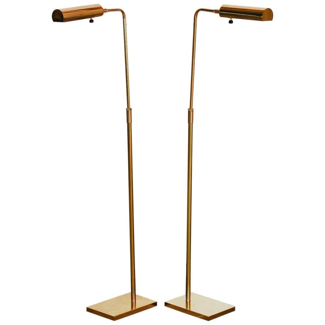 Pair of Koch and Lowy Adjustable Brass Reading Lamps