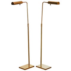 Pair of Koch and Lowy Adjustable Brass Reading Lamps