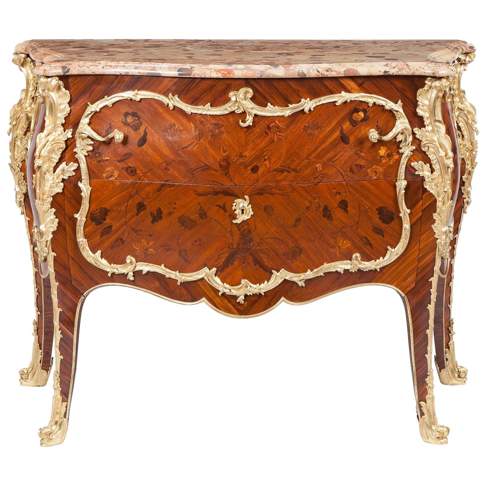 19th Century French Commode in the Louis XV Manner by Maison Rogié For Sale