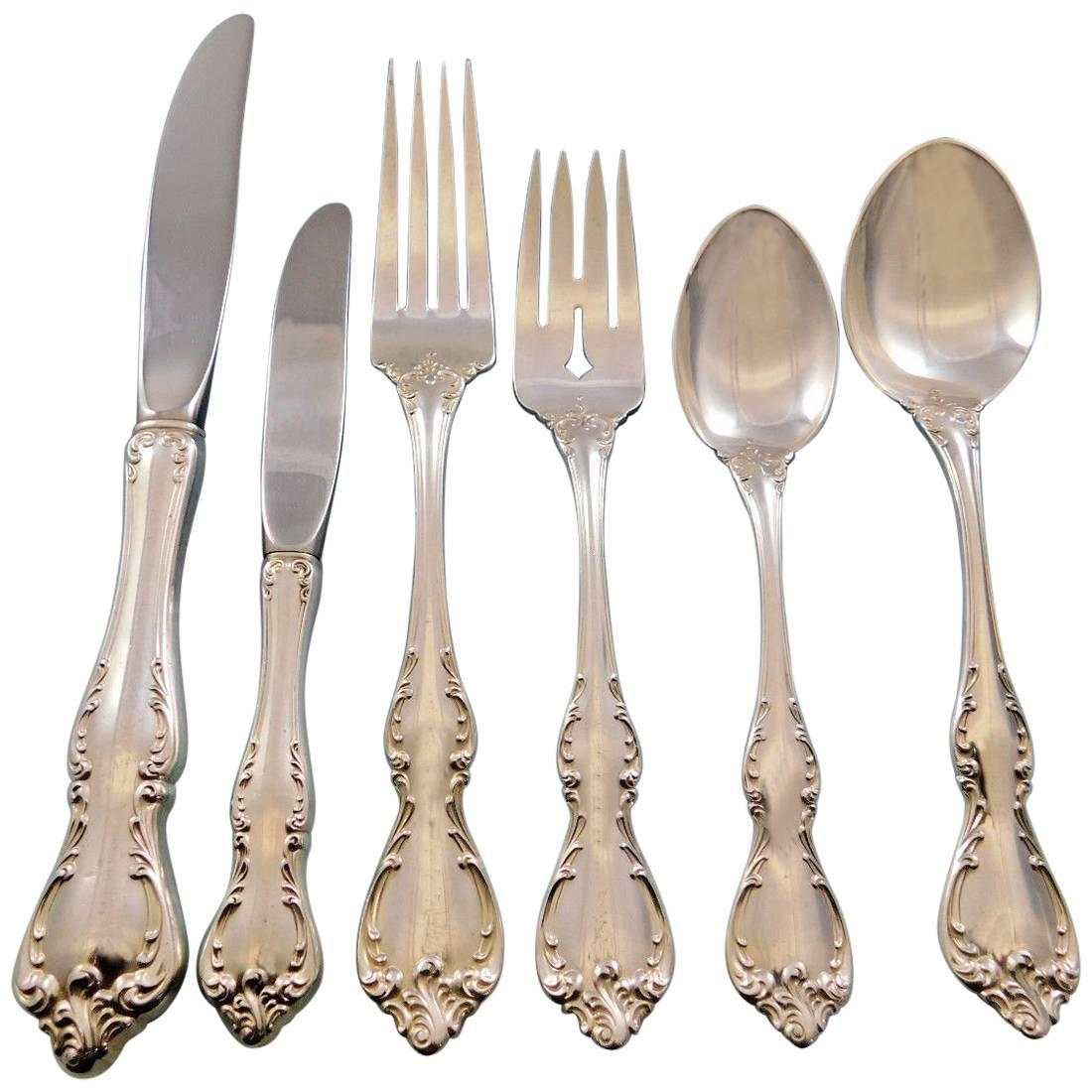 Debussy by Towle Sterling Silver Flatware Set for Eight Service 57 Pcs For Sale