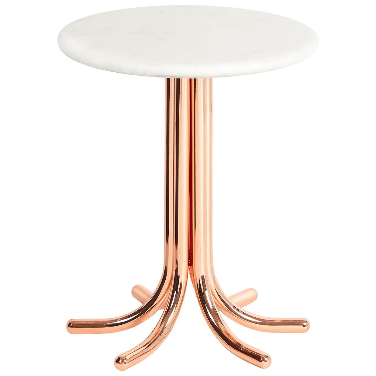 Ultra Marble and Rose Gold Accent Table