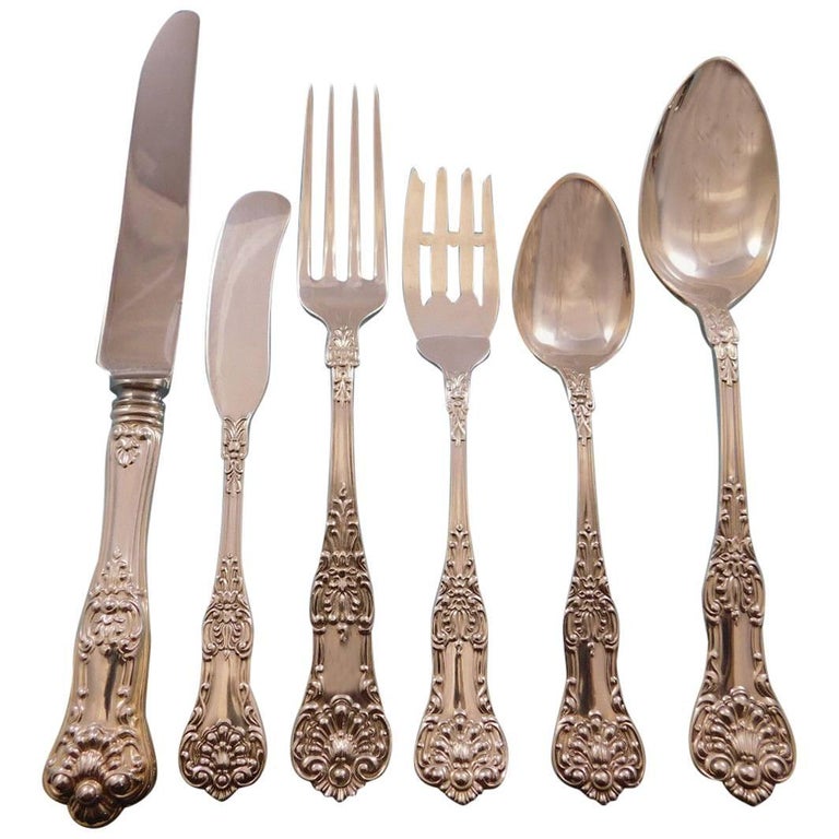 New Kings by Roden Canada Sterling Silver Flatware Set for 8 Service 52