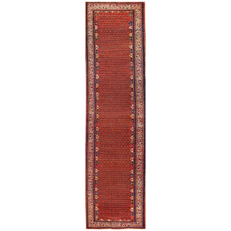 Vintage Rust Persian Hamadan Runner Rug For Sale at 1stdibs