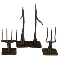 Collection of Wrought Iron 19th-18th Century Fish Spears