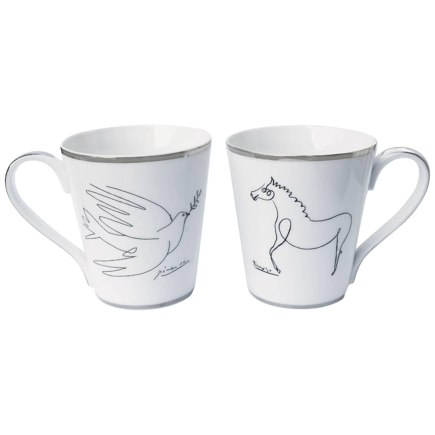 Horse and Dove Mug Set after Pablo Picasso