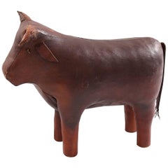 Omersa Large-Scale Leather Bull Ottoman