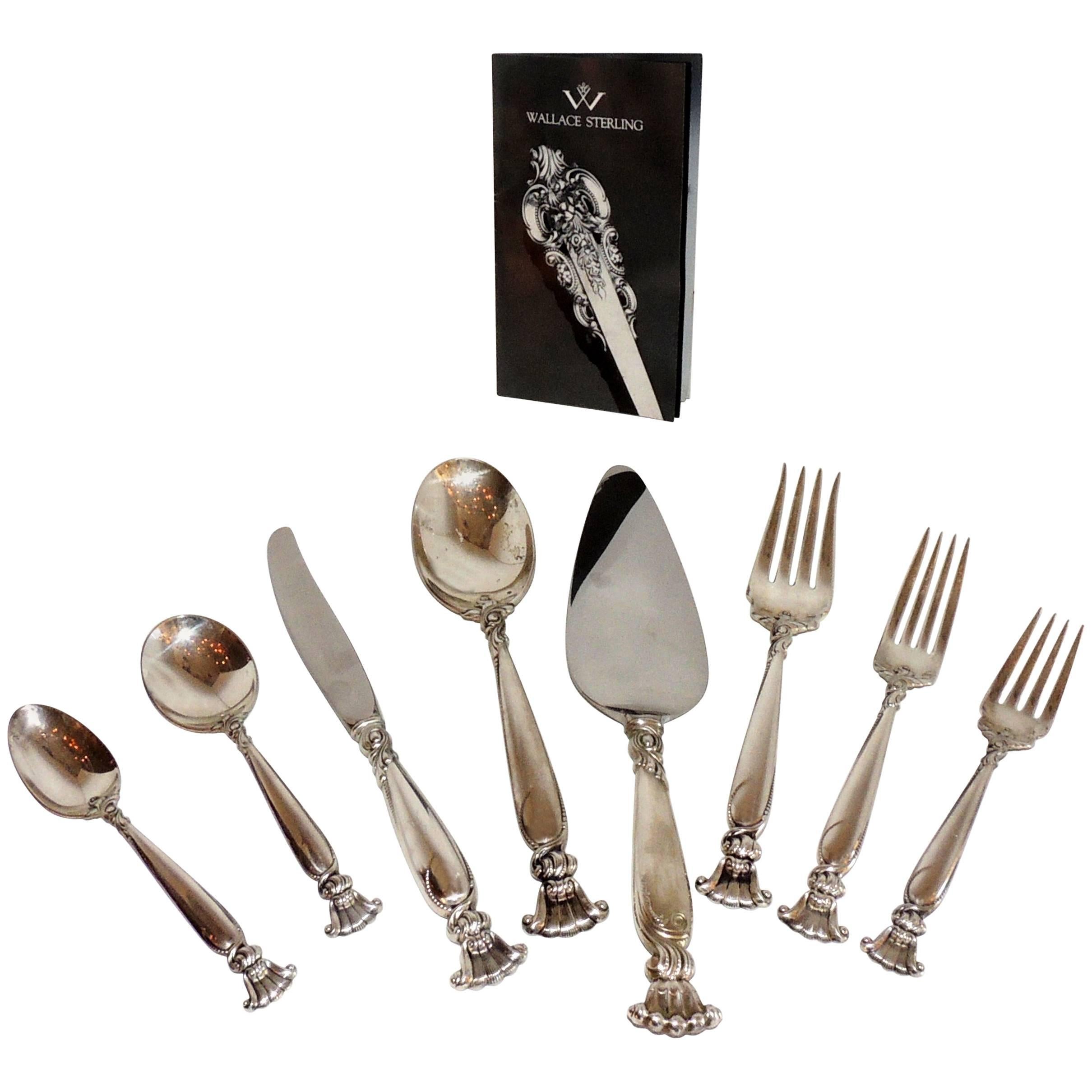 Wallace Sterling Silver Flatware Service 12 Romance of the Sea Pattern 63 Pieces