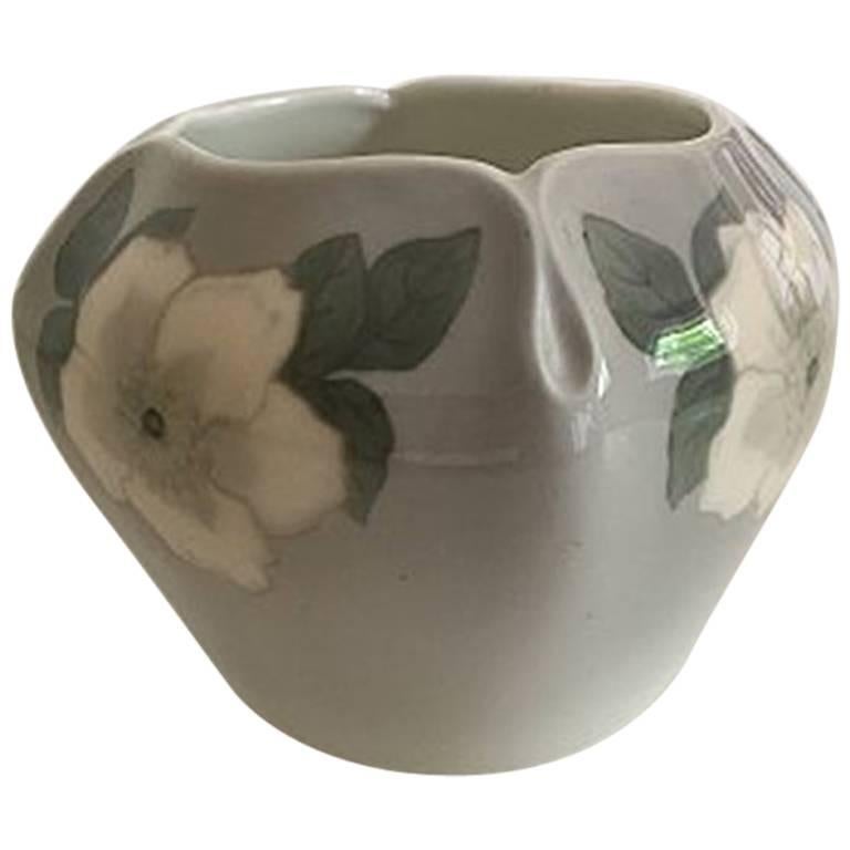 Royal Copenhagen Vase #933/423 with White Rose Motif For Sale