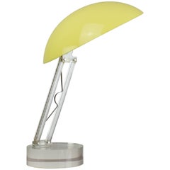 Vintage Yellow Lucite Lamp, 1970s