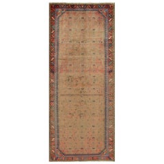 Antiker persischer Hamadan-Läufer in Beige, im Used-Look