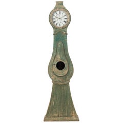 18th Century Swedish Rococo Long Case Clock with Original Paint
