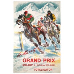 Vintage St. Moritz Horse Race on Snow Poster