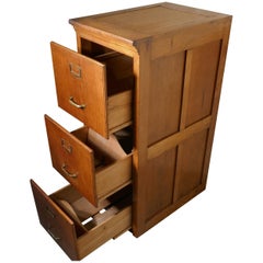 Large Edwardian Three-Drawer Oak Filing Cabinet