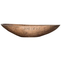 Swedish Wooden Bowl Dating from 1807