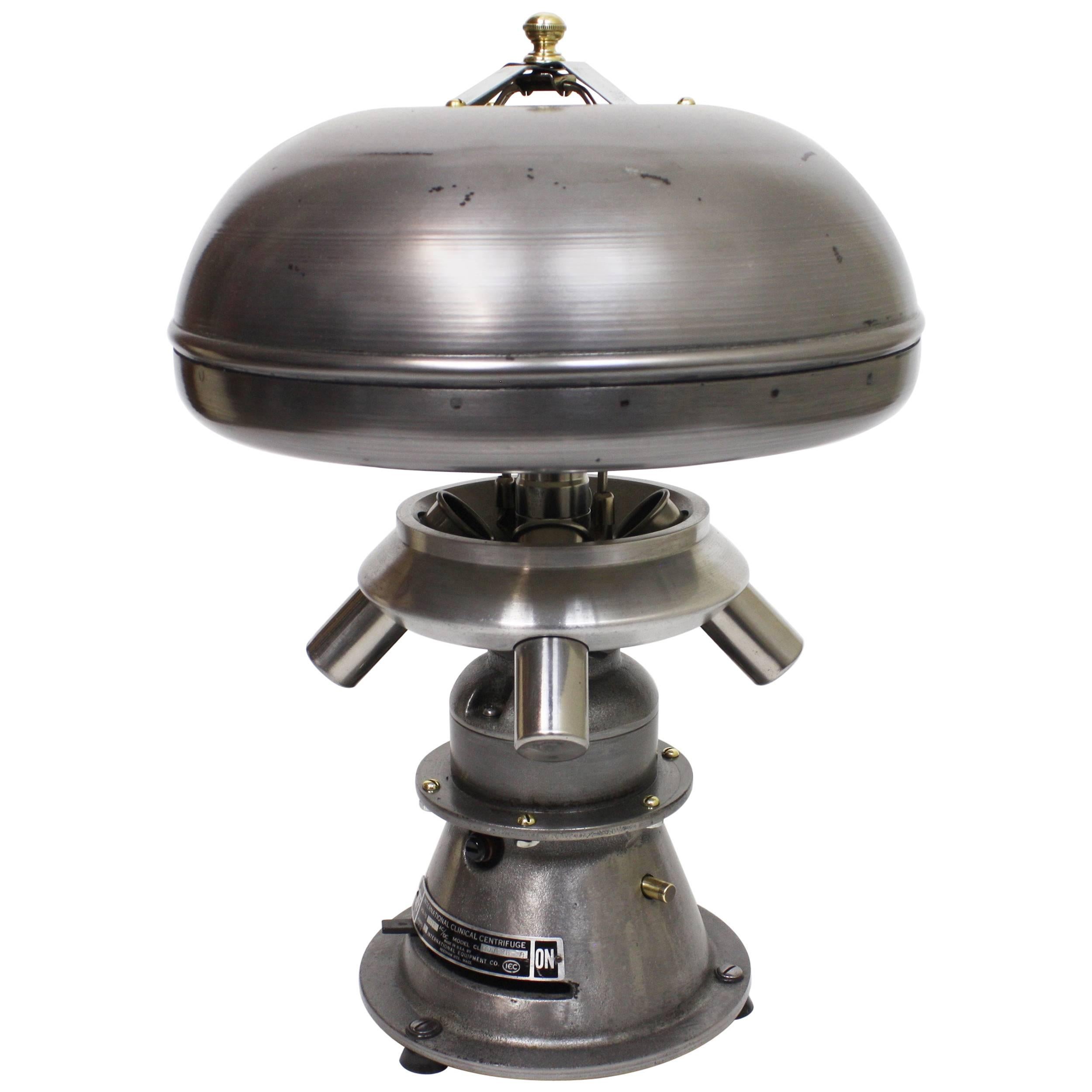 Vintage Mid-Century Modern Industrial Atomic-Age Centrifuge Mushroom Table Lamp