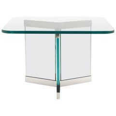 Tri-Base Glass Cocktail Table by Leon Rosen for Pace