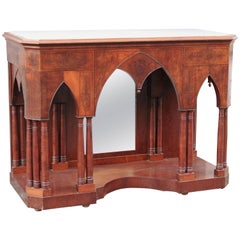 19th century Italian Gothic Revival or Troubadour Console with Marble Top