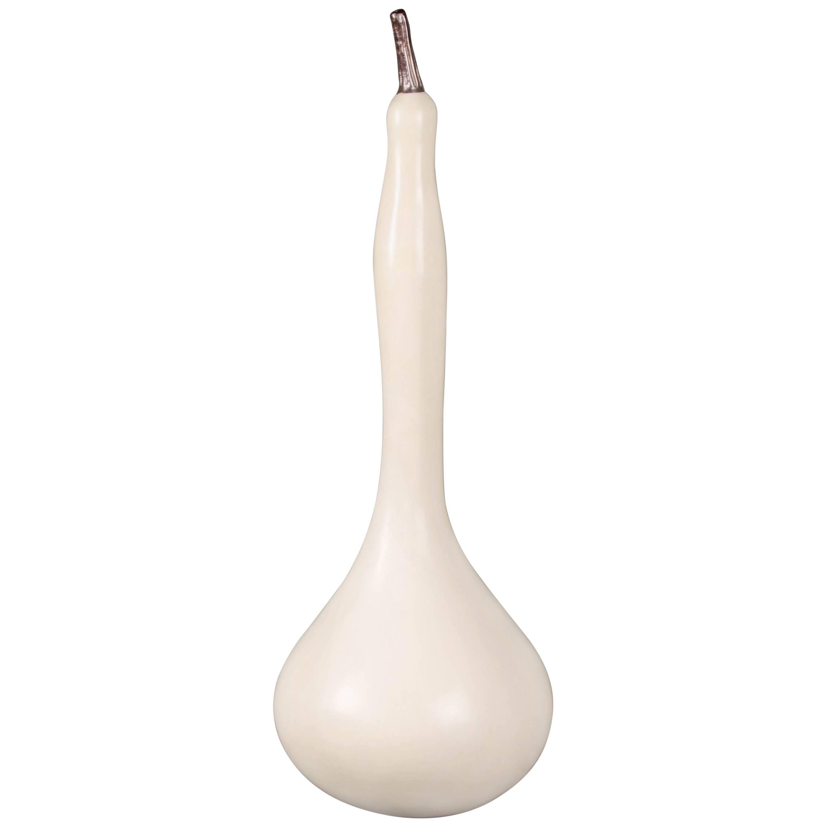 Standing Gourd Sculpture, Cream Lacquer by Robert Kuo, Limited Edition For Sale
