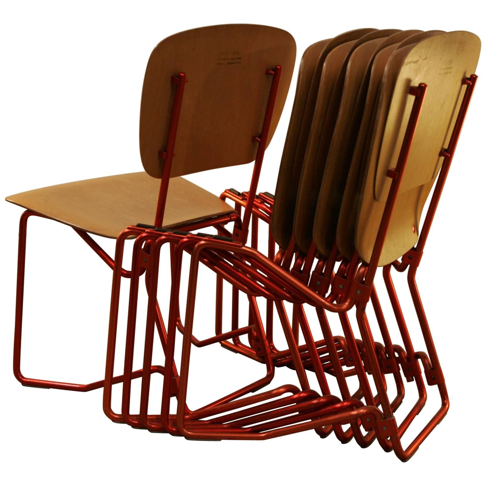 Armin Wirth for Hans Zollinger Sohne Set of Six Law Chairs For Sale