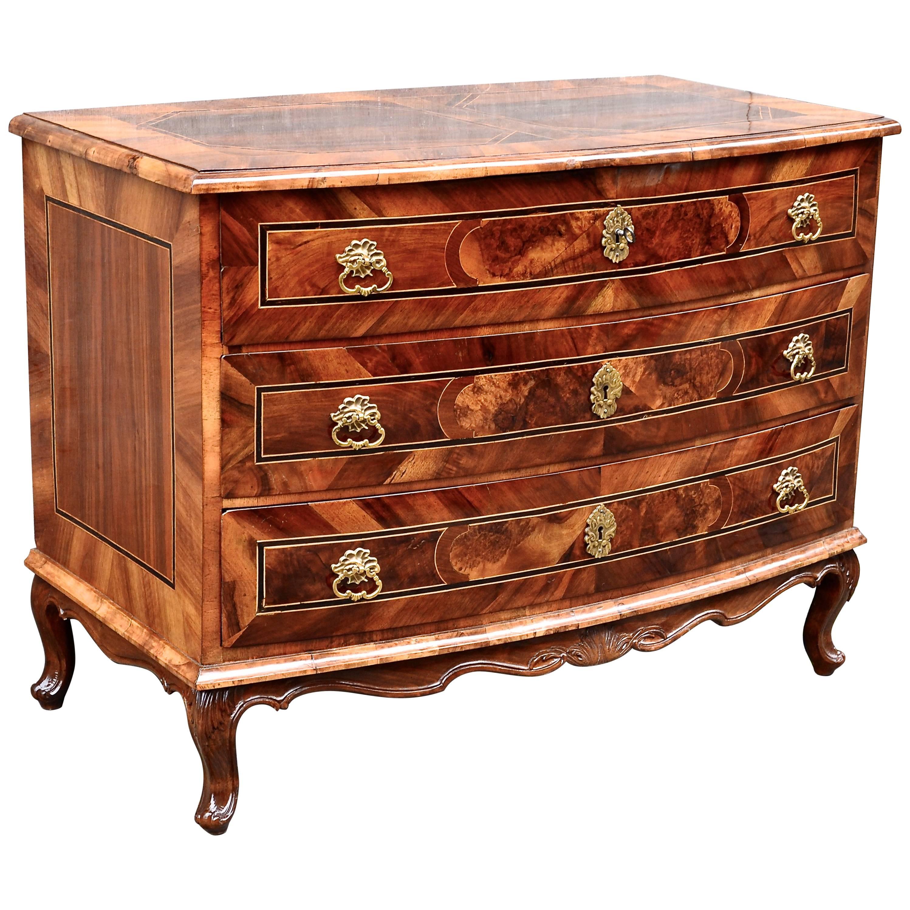18th Century German Marquetry Chest of Drawers For Sale