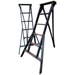 Vintage American Folding Fruit Picking Orchard Ladders