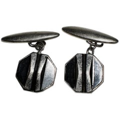 Boutons de manchette anglais Art Déco pour hommes