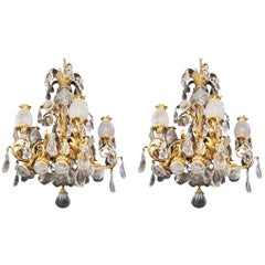 Large  Antique Crystal Baccarat Chandelier