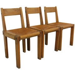 Set of Three S24 Dining Chairs by Pierre Chapo
