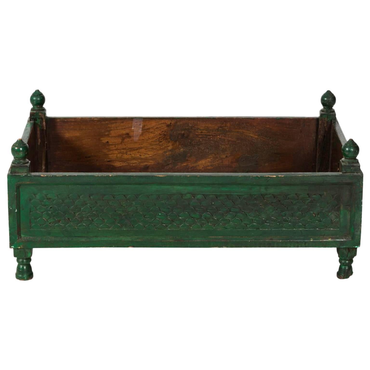 Green Painted Wood Box