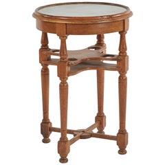 1880s English Round Wooden Nautical Side Table