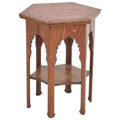 Early 20th Century Arts and Crafts Tile Topped Oak Side Table from England