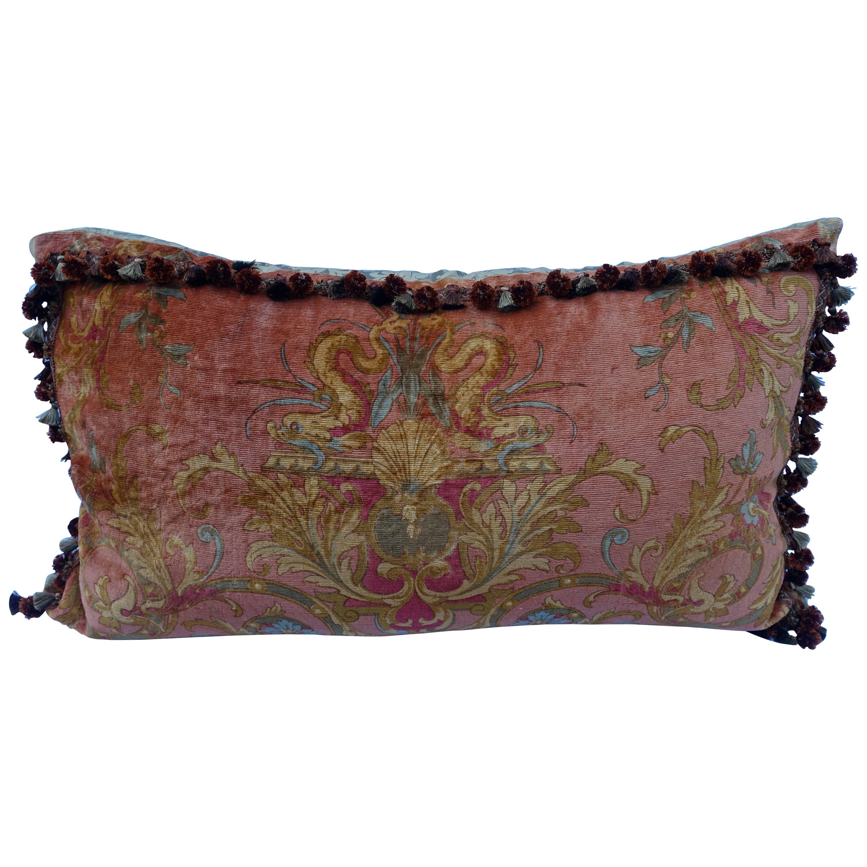 Custom Vintage Mohair Velvet Bed Pillow by Melissa Levinson