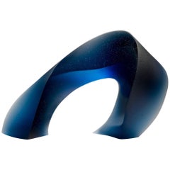 Contemporary Blue Glass Sculpture by Heike Brachlow