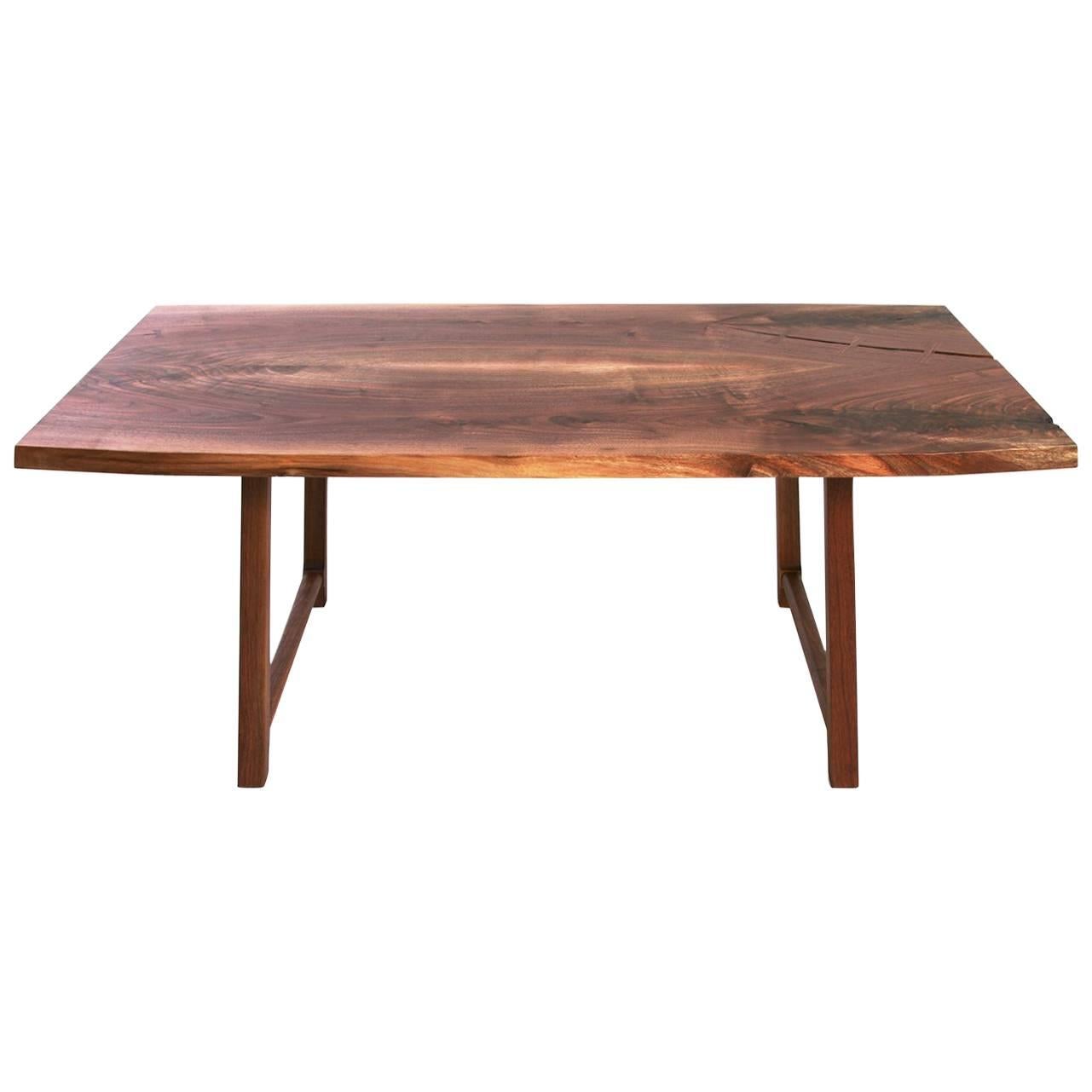 Highland Black Walnut Mid-Century Style Coffee Table by New York Heartwoods For Sale