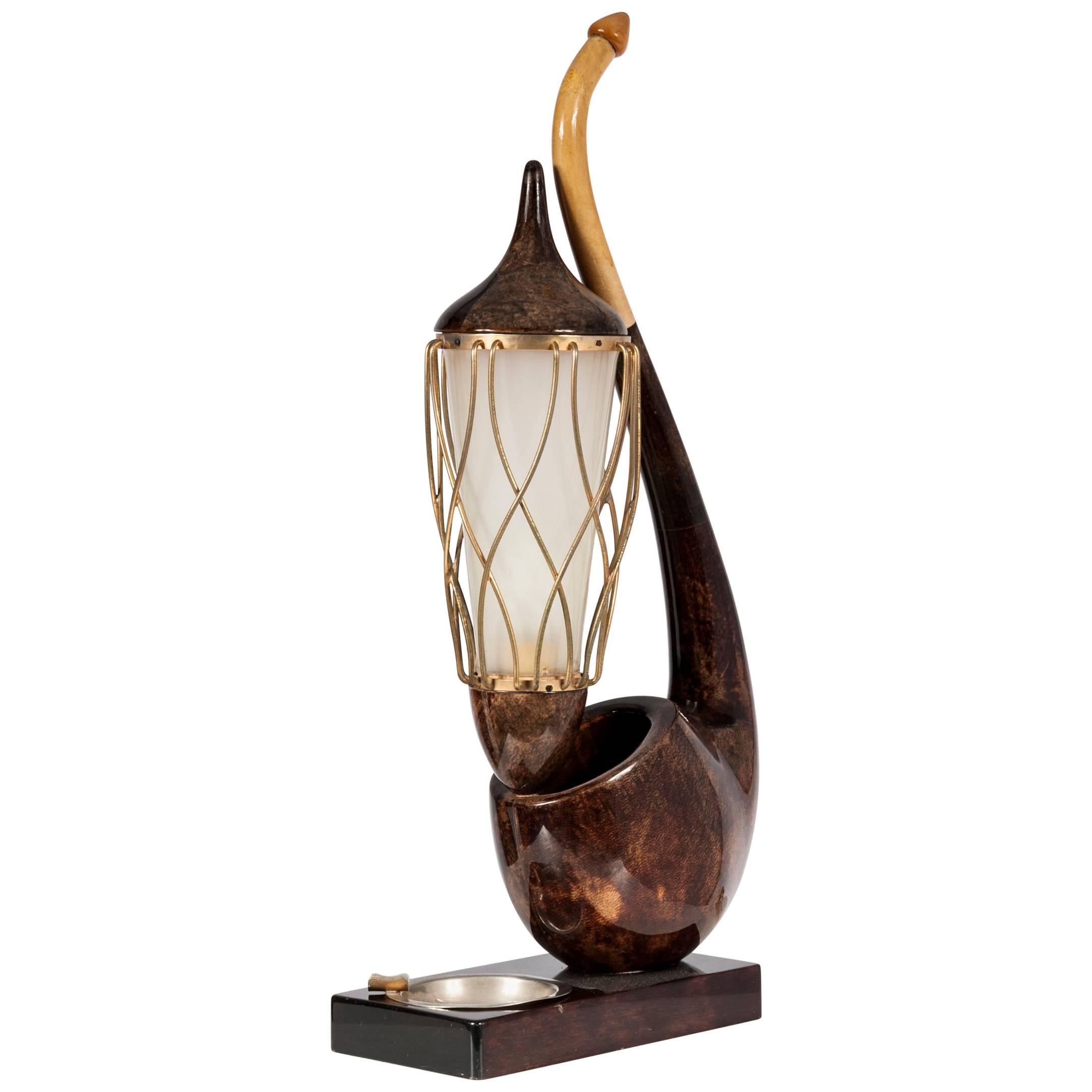 Table Lamp by Aldo Tura "ceci n'est pas une pipe" For Sale