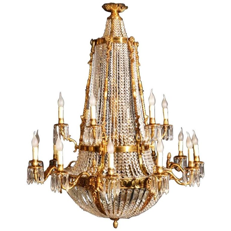 French Empire Style TwoTier Eighteenlight Ballroom Chandelier at 1stdibs