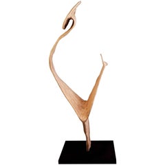 Enchanted Borneo, Stunning Wooden Sculpture on Rotating Metal Base